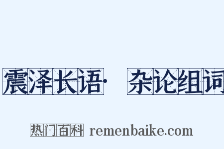 震泽长语·杂论组词是什么意思的图片